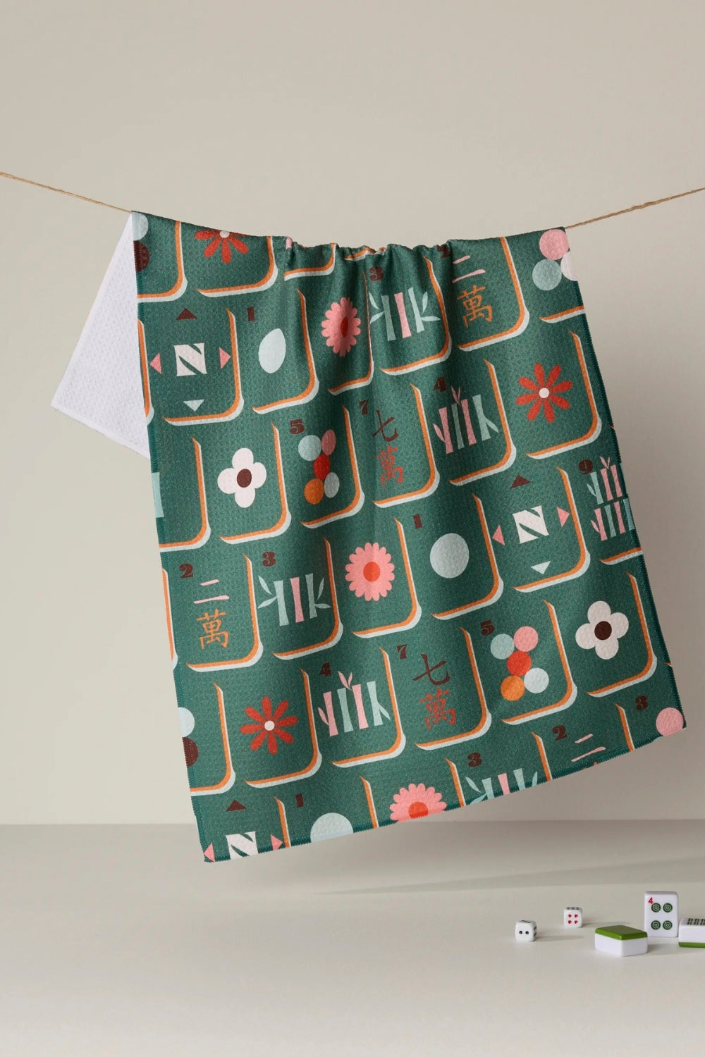 Moss Tile Toss Tea Towel
