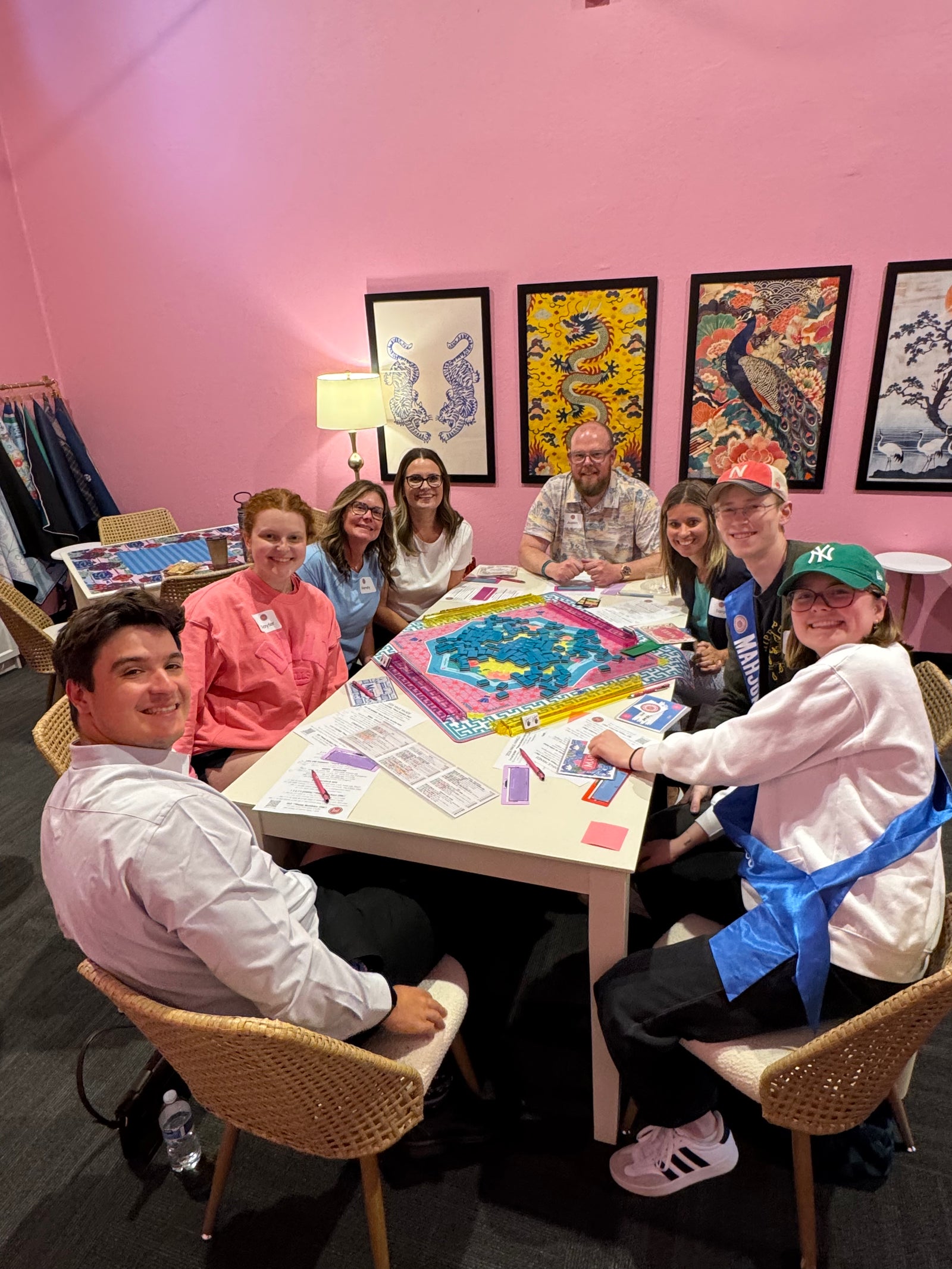 Mahjong players enjoying Guided Play at The Social Sparrow
