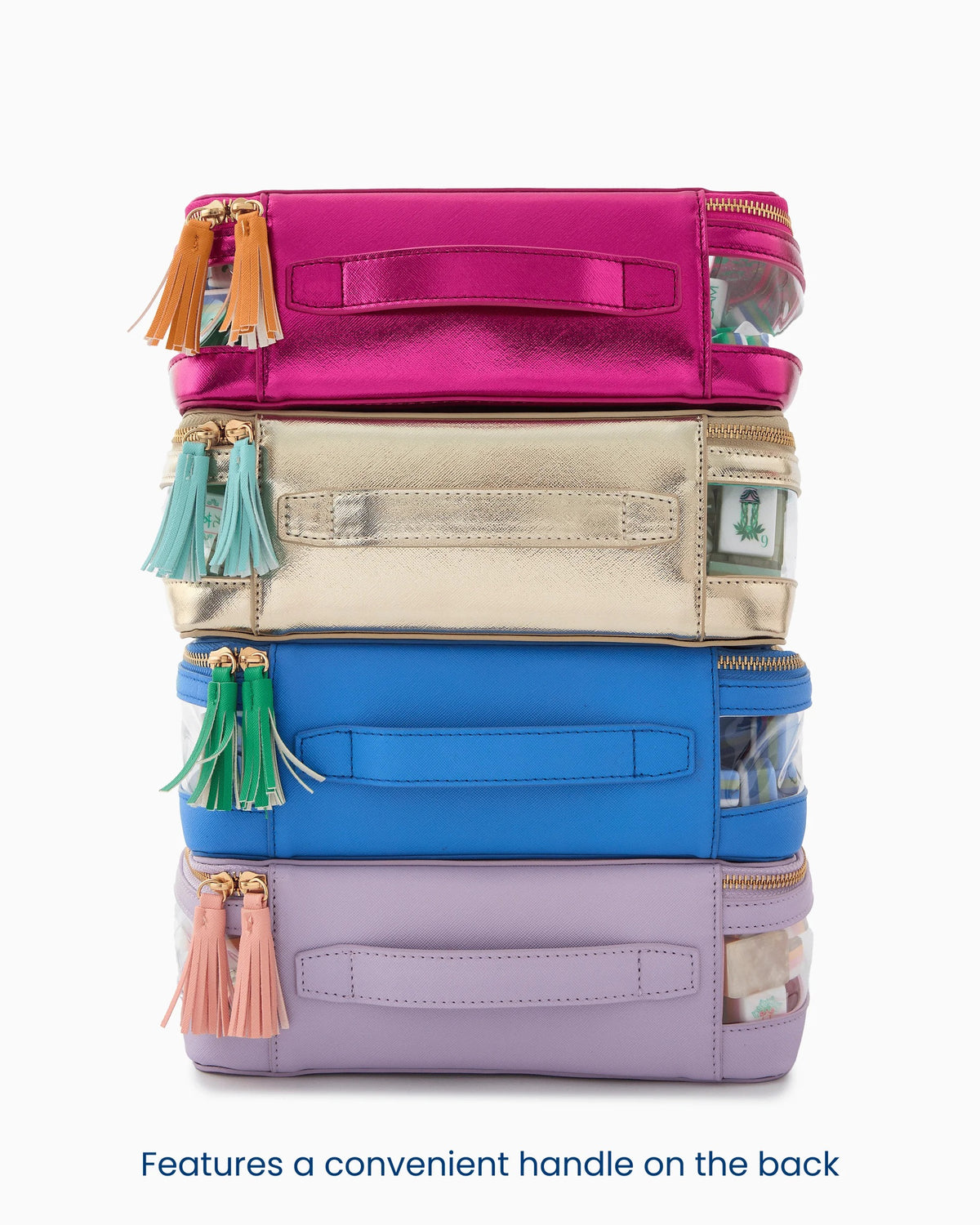 Metallic Pink Tile Storage Bag