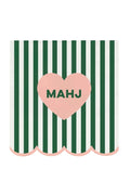 Mahjong Scalloped Cocktail Napkins